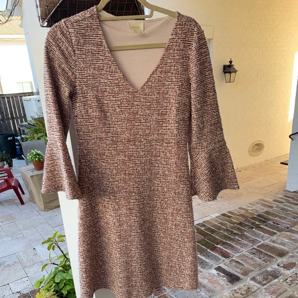 Anthropologie Bell sleeve tweed dress